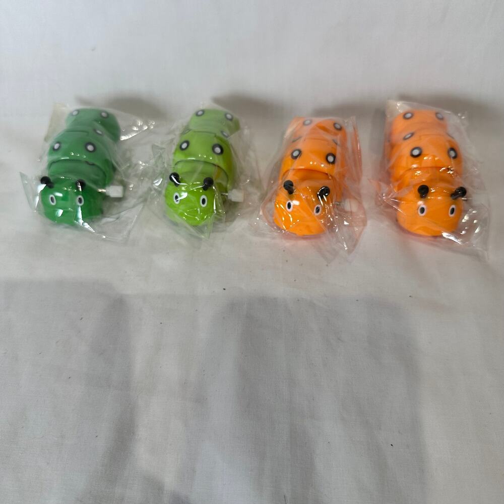 New in Package Lot of 4 Wind Up Caterpillar Toys Vintage Gift Cute